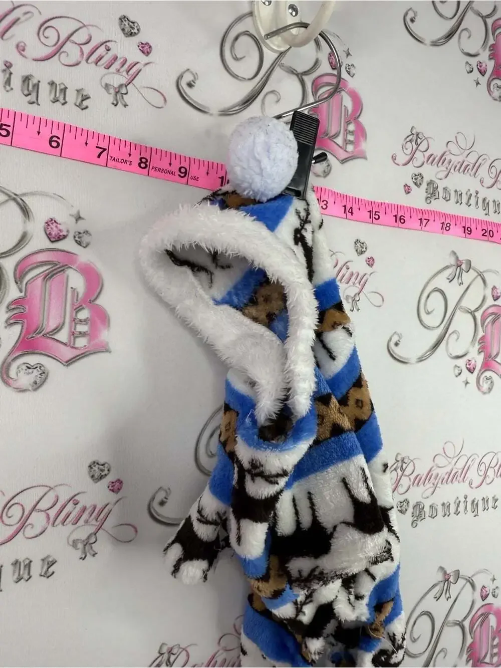 Sweater for animal Cozy Plush Dog Hoodie Reindeer Pattern - Blue, White, Brown